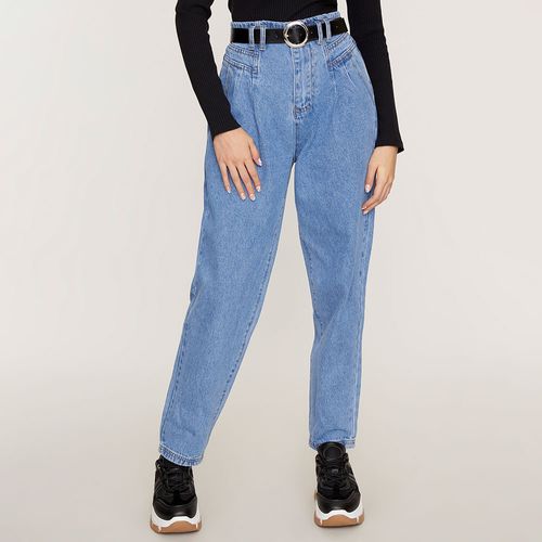 Jeans Slouchy Cinturón I Azul Claro  - Mujer