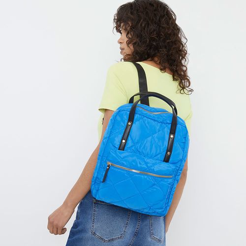 Mochila Mujer Nylon Quilted Azul