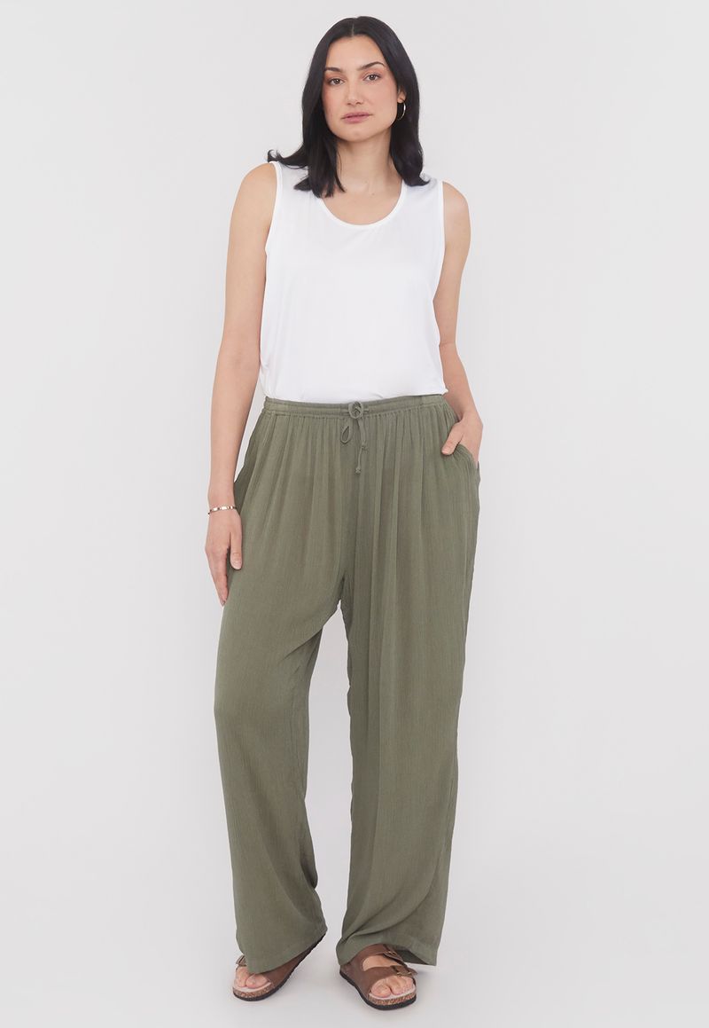 Pantalon bambula mujer hot sale