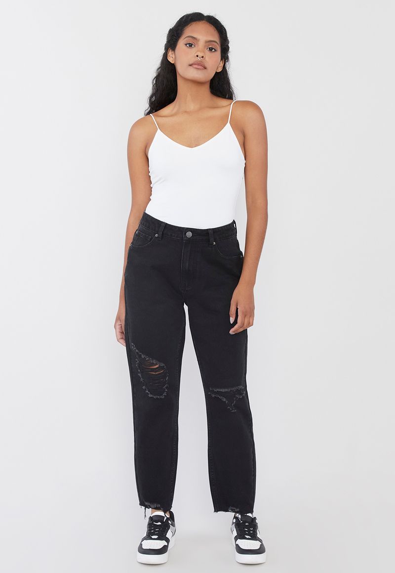 Jeans negro discount con roturas mujer