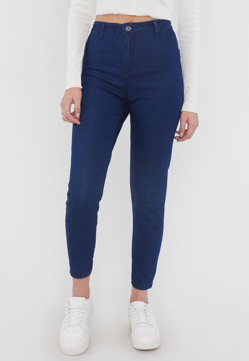 Jeans Mujer High Rise Skinny (S/ Bolsillos) Azul Oscuro
