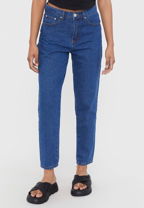 Jeans Mujer Mom Azul Oscuro