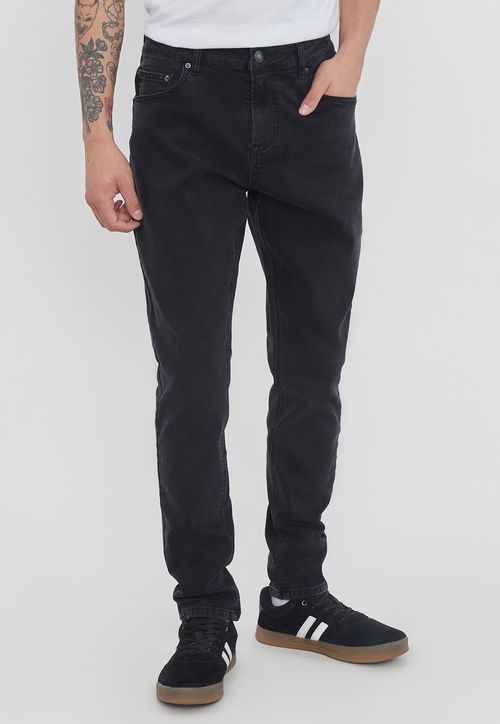 Jeans Hombre Skinny Fit Spandex Color Negro Talla 46 a 52