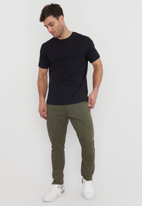 Pantalón Hombre Slim Fit 5 Pocket Oliva