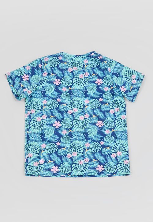 Polera Bebe Niño Manga Corta Full Print Navy