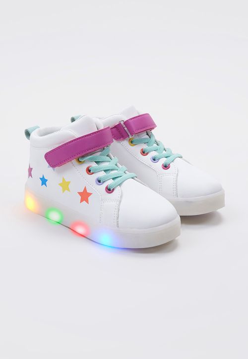 Zapatilla Niña Luces Estrella Blanco
