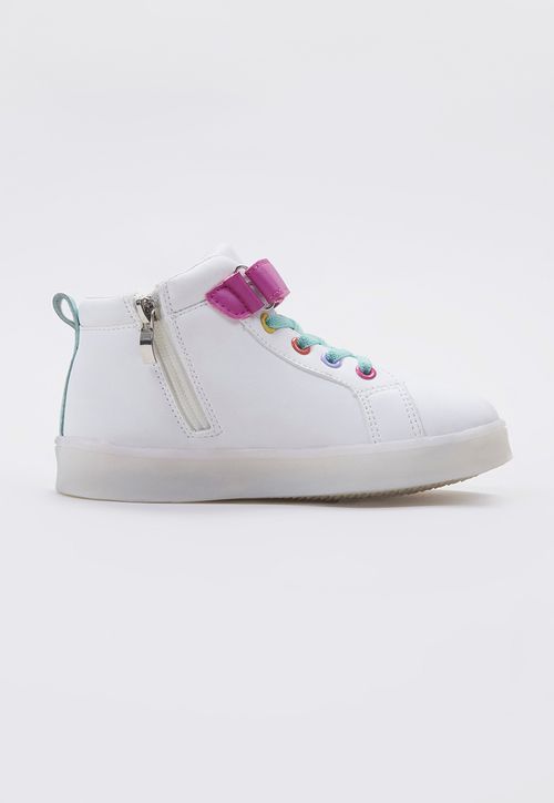 Zapatilla Niña Luces Estrella Blanco