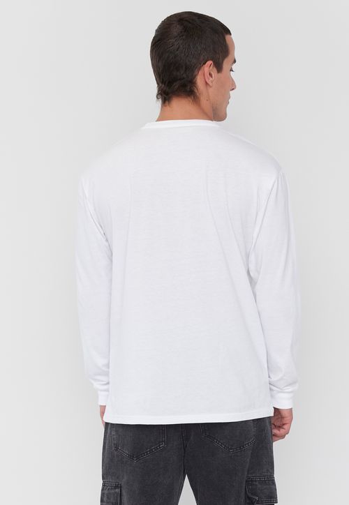 Polera Hombre M/L Print Foto Night Blanco