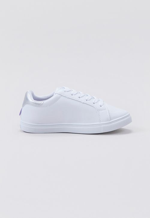 Zapatilla Niña Básica Blanco Detalle Plateado