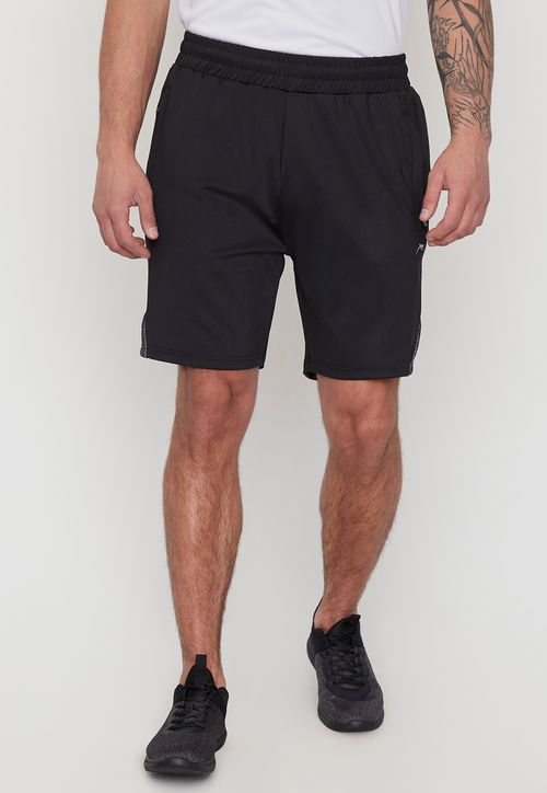 Short Hombre Deportivo Mesh Negro/Gris