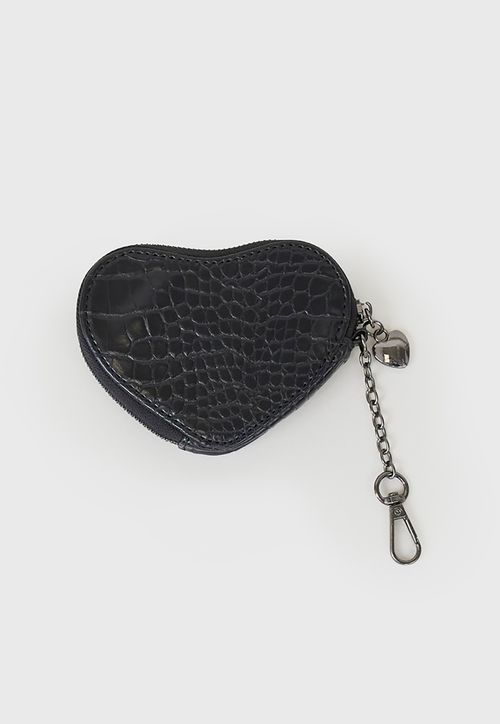 Monedero Mujer Corazón Negro