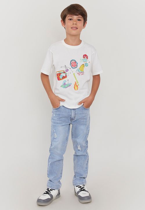Jeans Niño Kids Skinny Roturas Azul Claro