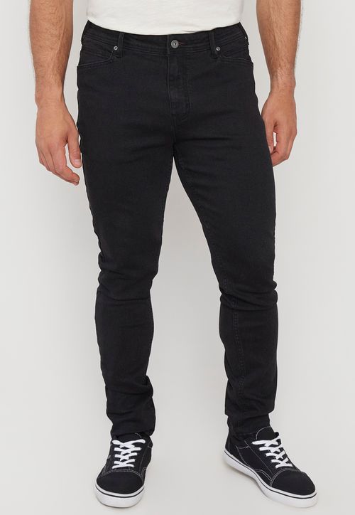 Jeans Hombre Straight Fit Roll Up Negro