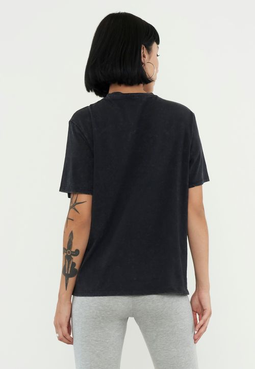 Polera Mujer Manga Corta Local Metalizado Gris