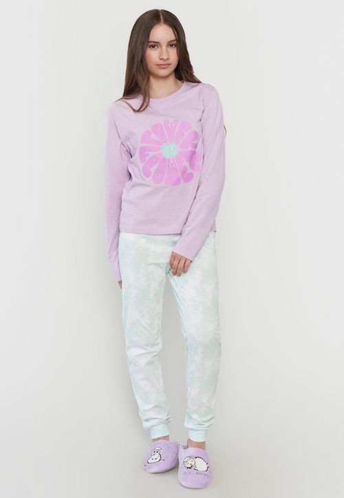 Pijama Niña Teen Largo Lila