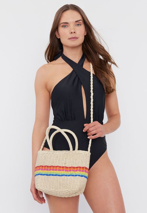 Cartera Mujer Rafia Camel
