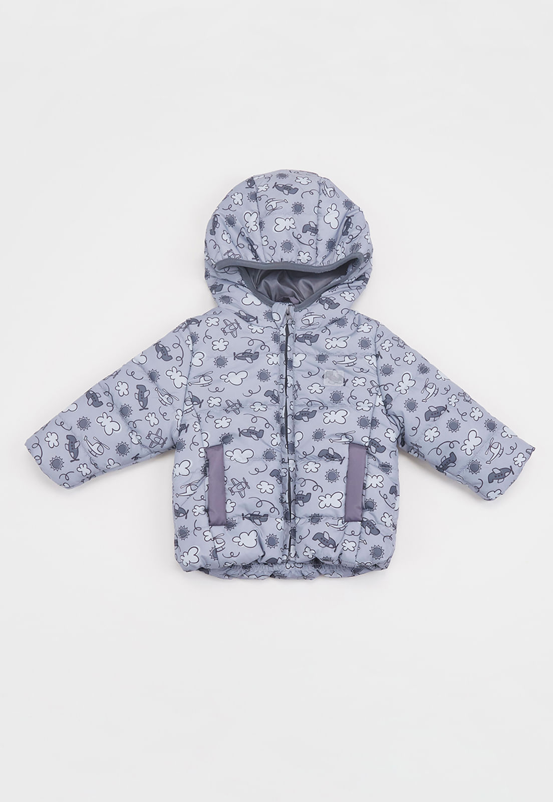 Parka Bebe Niño Básica Gris Oscuro