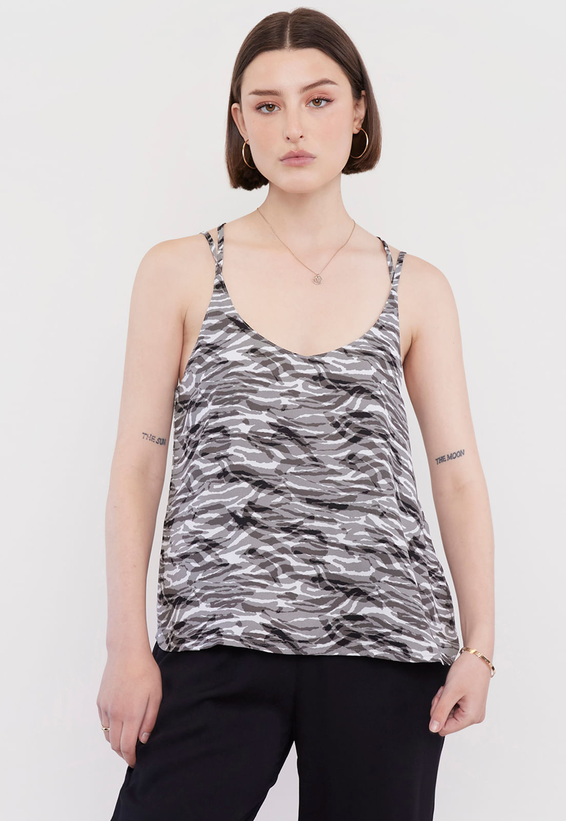 Blusa Mujer Tiritas Zebra