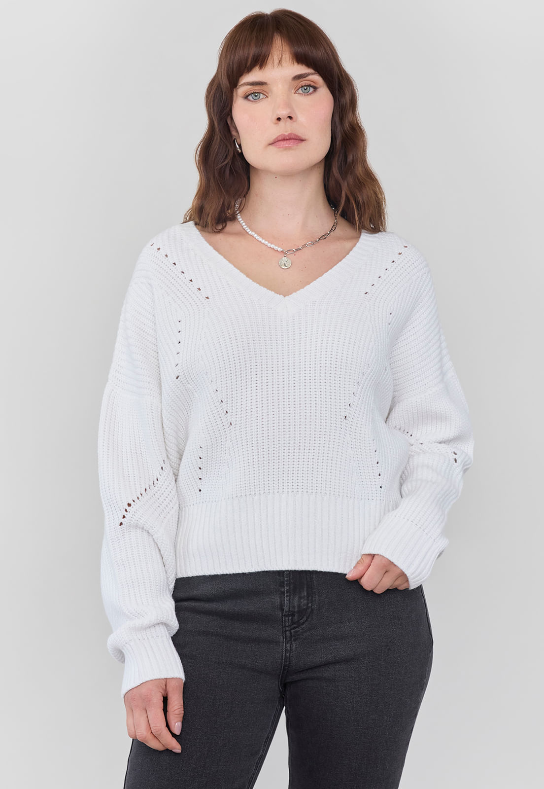 Sweater cuello v mujer shops