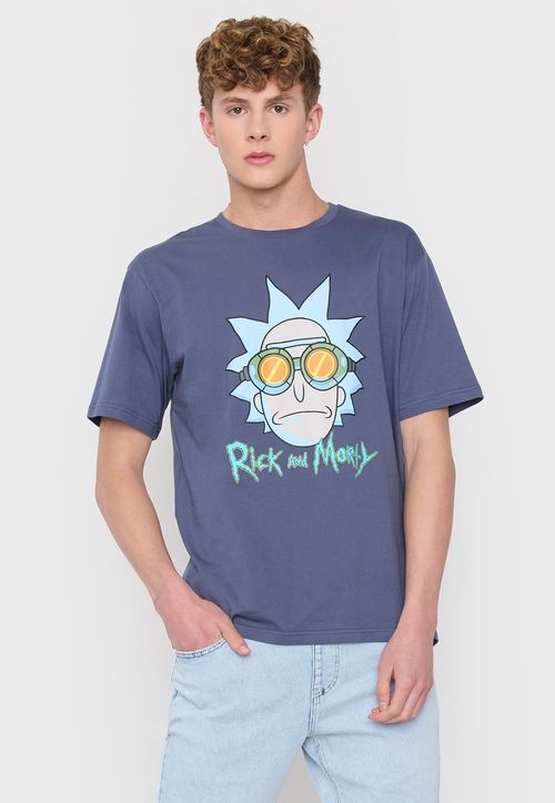 Polera Hombre Print Rick and Morty Azul