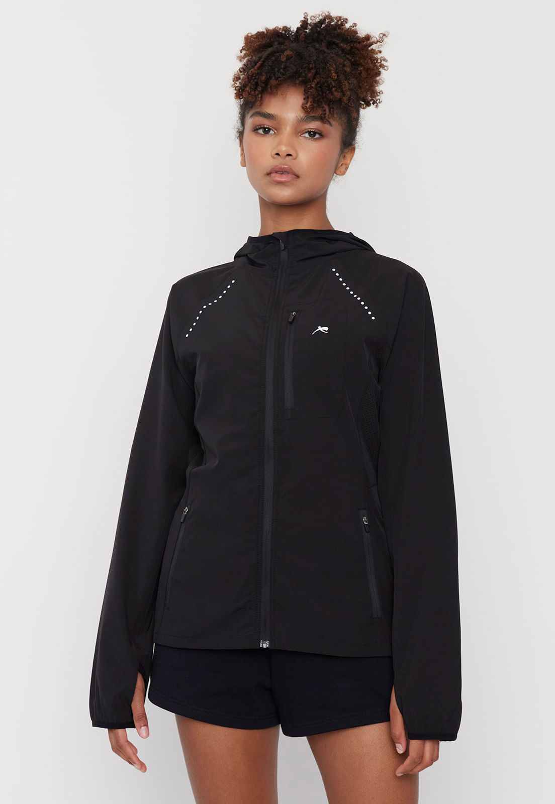 Casaca Mujer Deportiva Mesh Negro