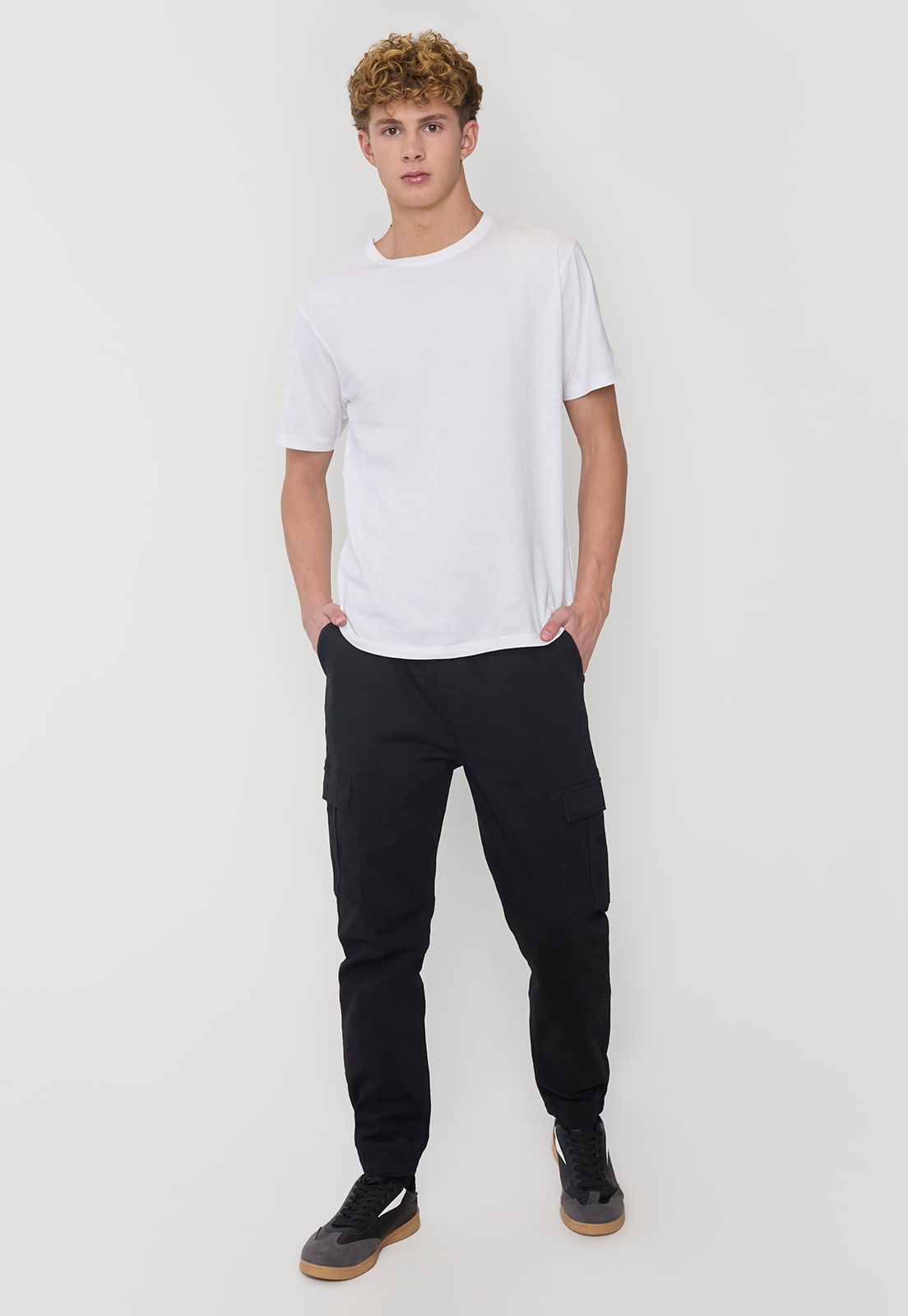 Pantalón Hombre Cargo Jogger Fit Negro