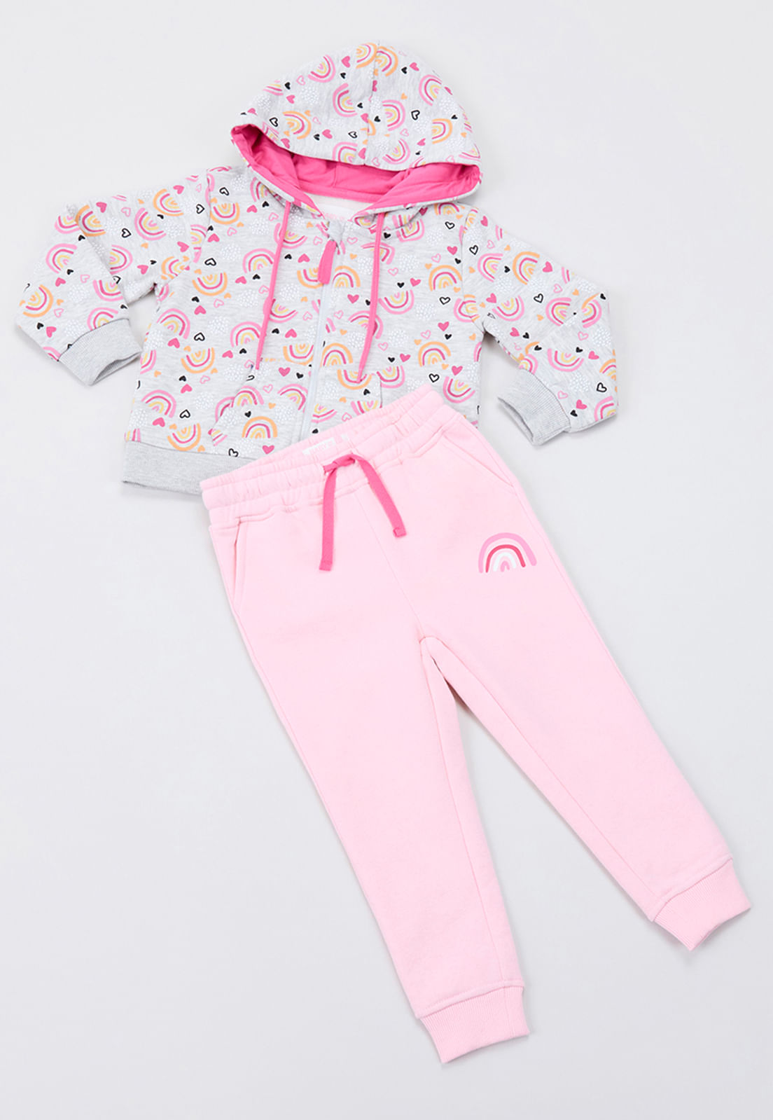 Conjunto Bebe Niña Zipper Gris Melange