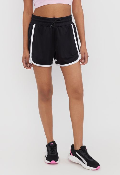 Short Mujer Deportivo Running Poliéster Reciclado Negro