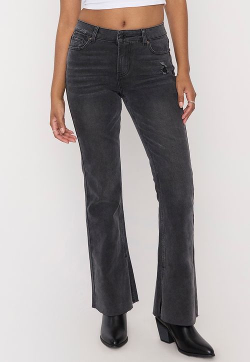 Jeans Mujer Flare Básico Negro