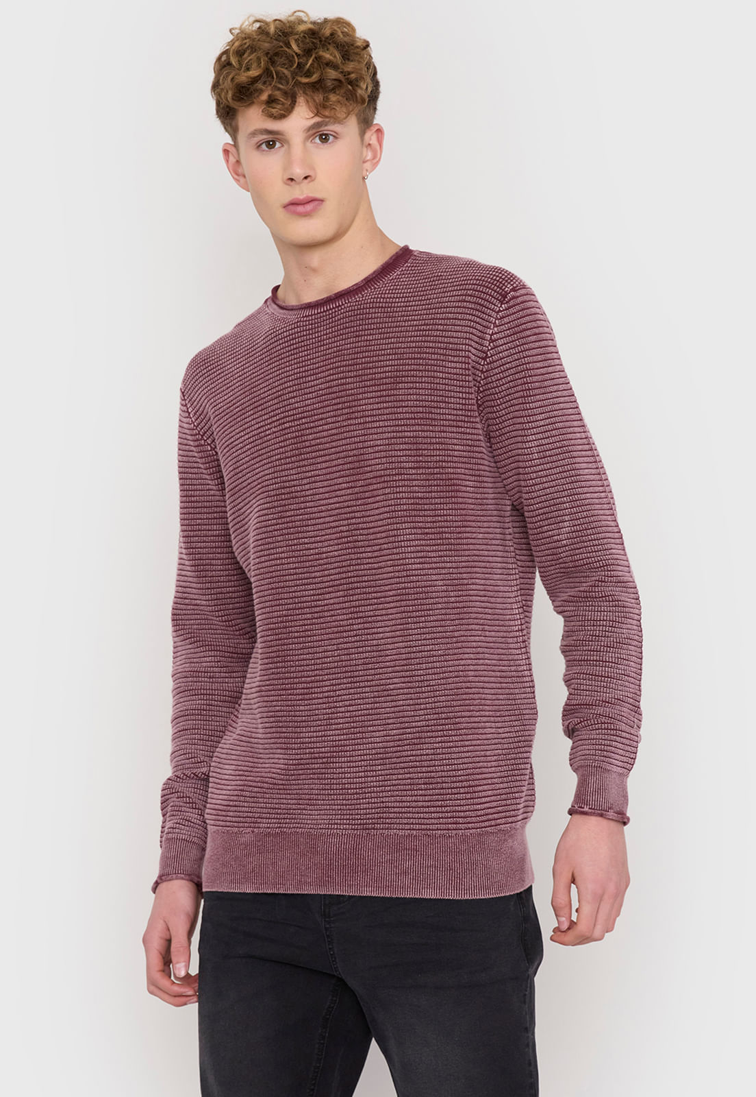 Sweater Hombre Lavado Burdeo