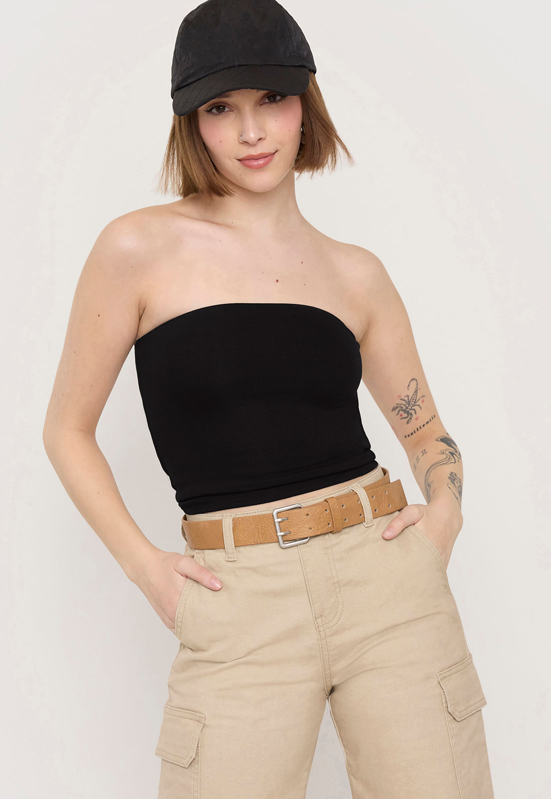 Peto Mujer Strapless Negro