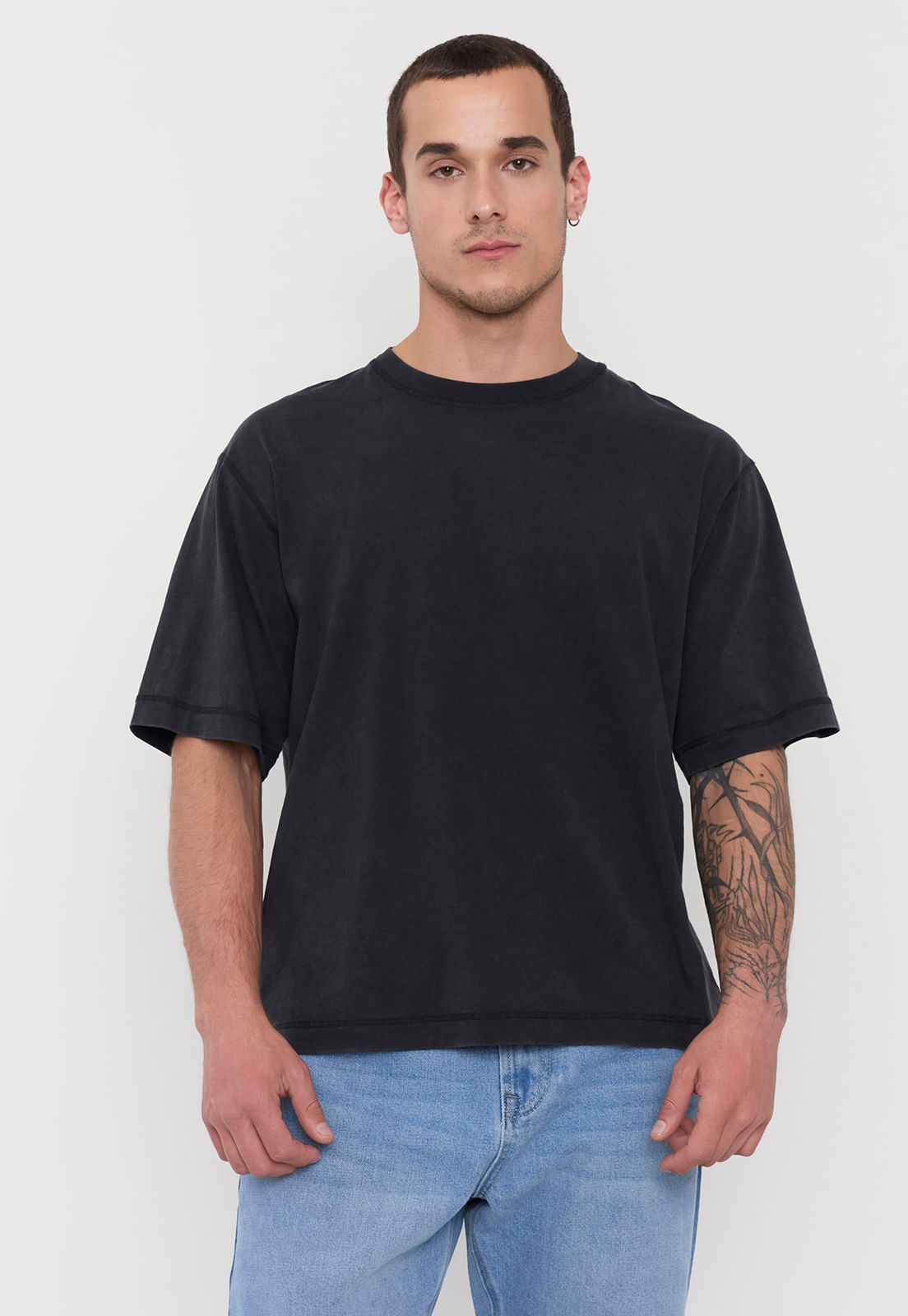 Polera Hombre Boxy Negro