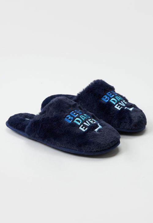 Pantuflas Hombre Bordado Best Dad Azul