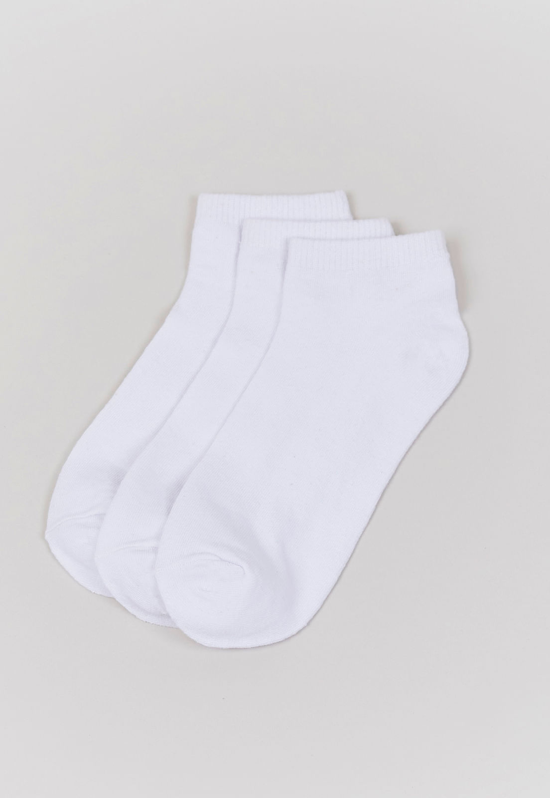 Calcetines Tripack Cortos Liso Algodón Orgánico Blanco