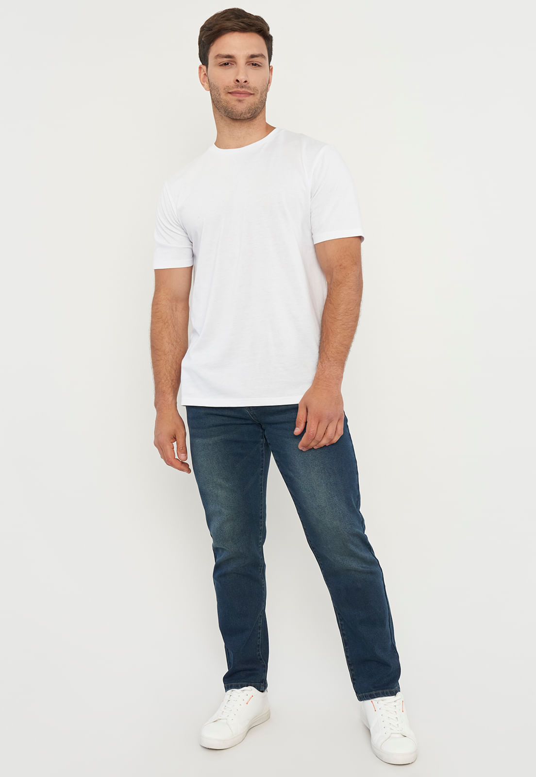 Jeans Hombre Straight Fit Azul Clásico