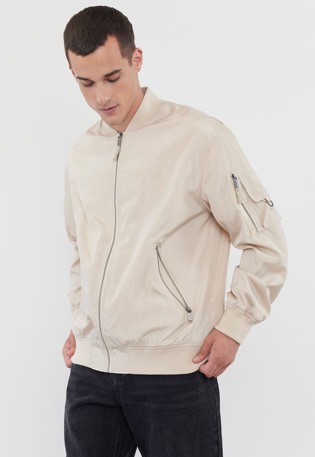 Chaqueta Hombre Bomber Aviador Beige