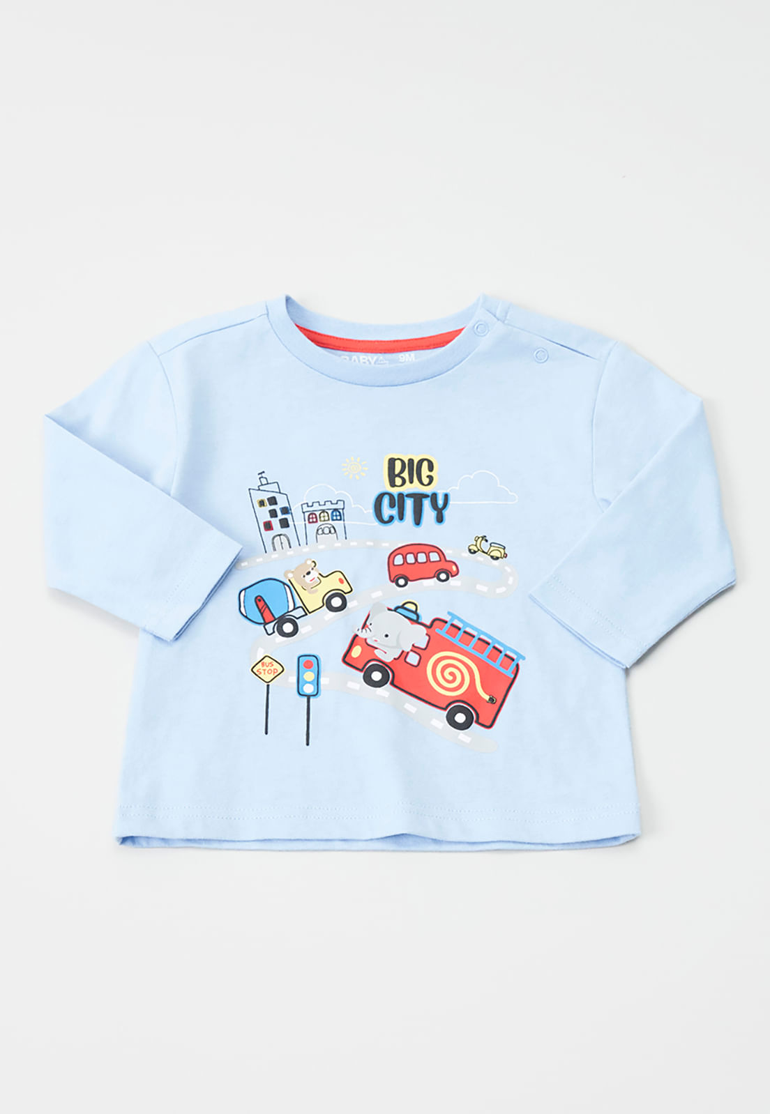 Polera Bebe Niño Manga Larga Focal Celeste