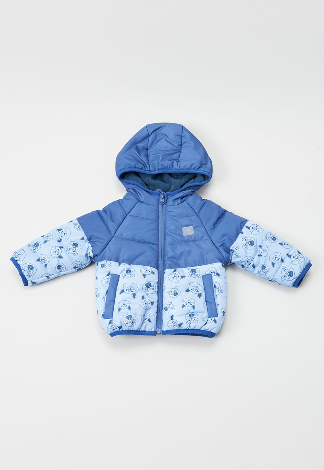 Parka Bebe Niño Color Block Azul