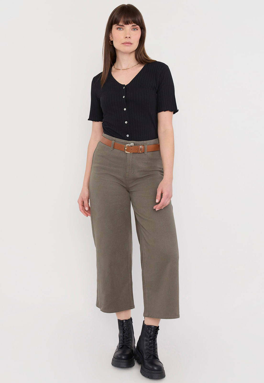 Jeans Mujer Culotte Verde