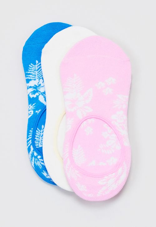 Calcetines Mujer Invisibles Flores Blanco