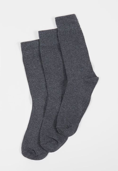 Calcetines Hombre Tripack Liso Charcoal