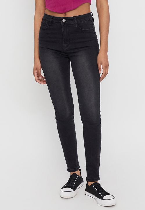 Jeans Mujer Skinny Básico Push Up  Negro