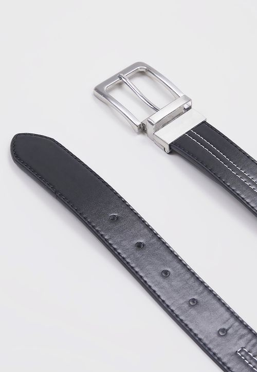 Cinturón Hombre Clásico Negro Hebilla Reversible