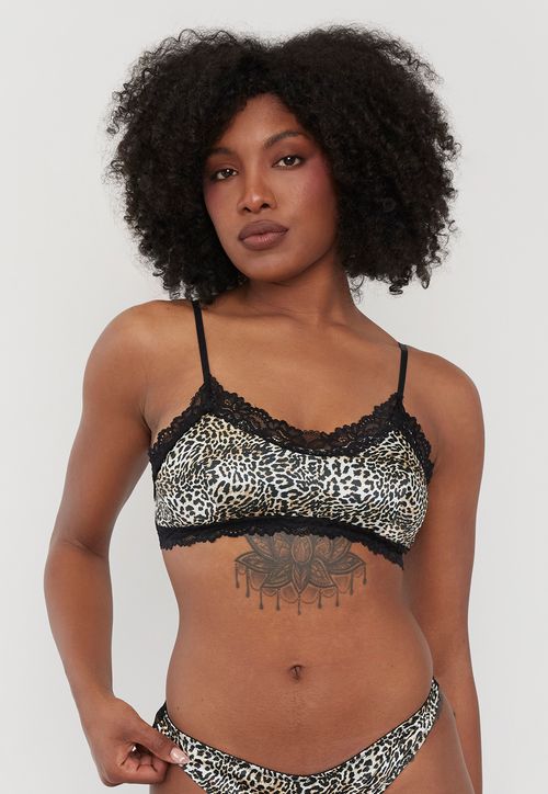 Peto Mujer Satín Negro Print