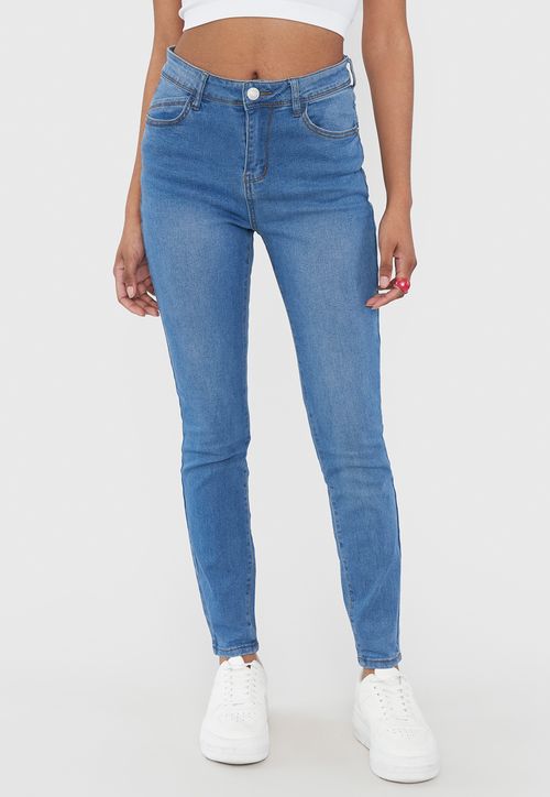 Jeans Mujer Básico Push Up Azul Claro