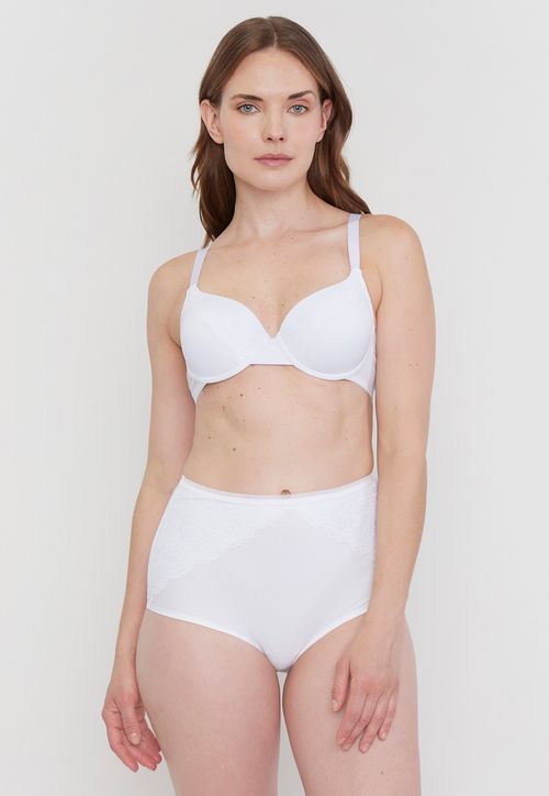 Calzón Mujer Alto Microfibra Laser Cut Blanco