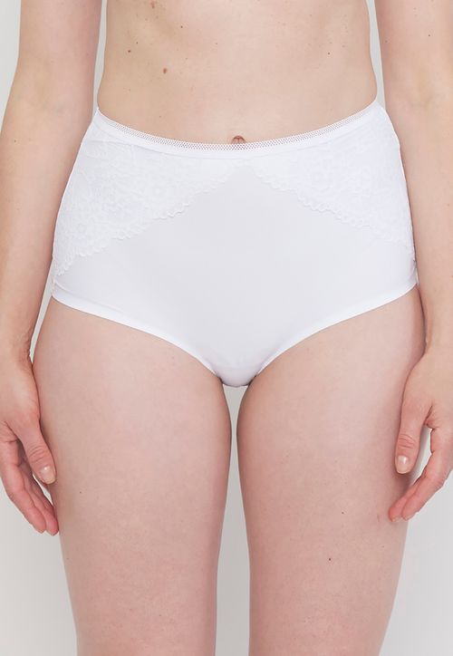 Calzón Mujer Alto Microfibra Laser Cut Blanco