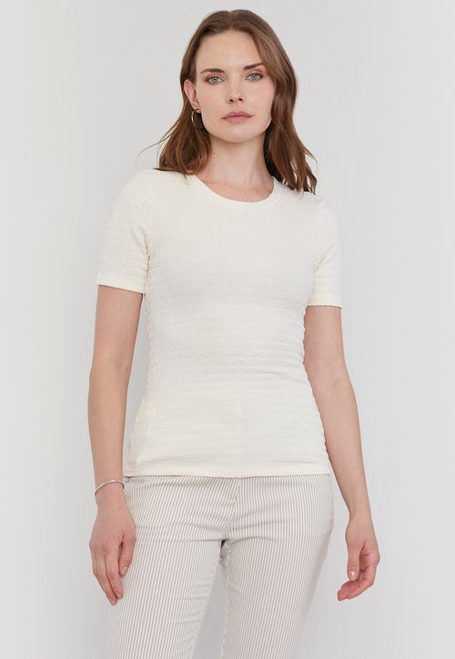 Polera Mujer Textura Poliéster Reciclado Crudo
