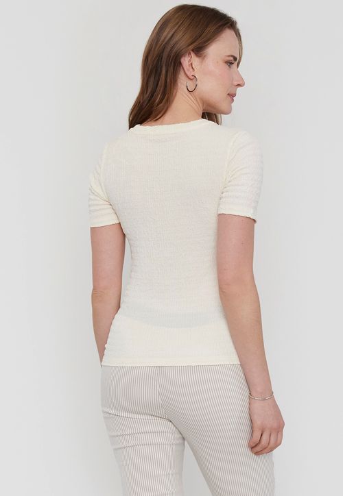 Polera Mujer Textura Poliéster Reciclado Crudo