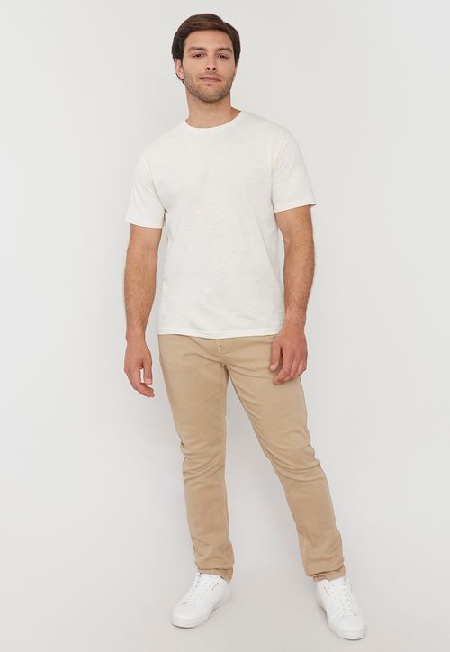 Pantalón Hombre Slim Fit 5 Pocket Camel Liso